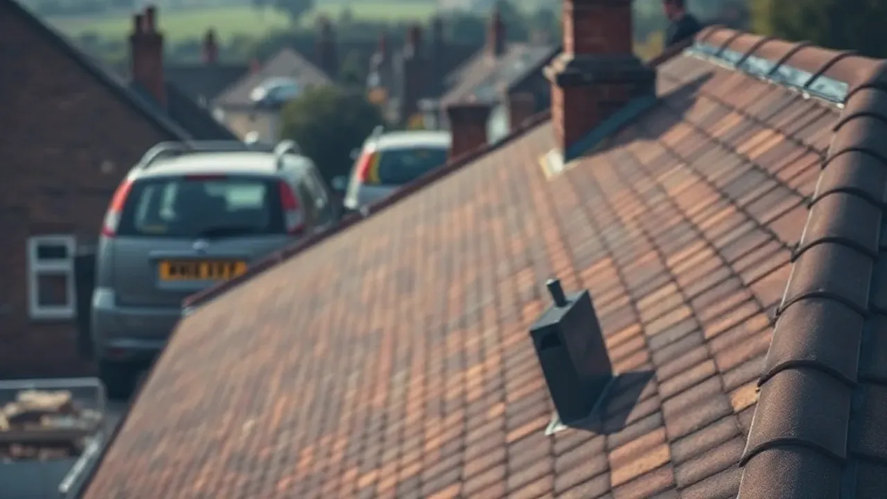 An elevated view across a site relevant to Banstead roofing near Leatherhead