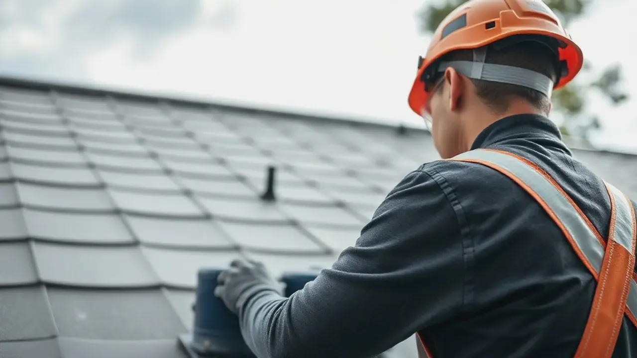 A professional carrying out Oxshott contemporary roofing near Leatherhead